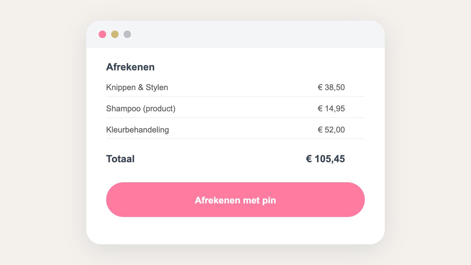 Afrekenen aan de kassa in GlamWorx